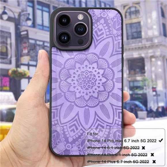 For iPhone 14 Pro Max 6.7in 5G 2022 Durable PU Leather Wallet Case with Strap - Picture 6 of 6